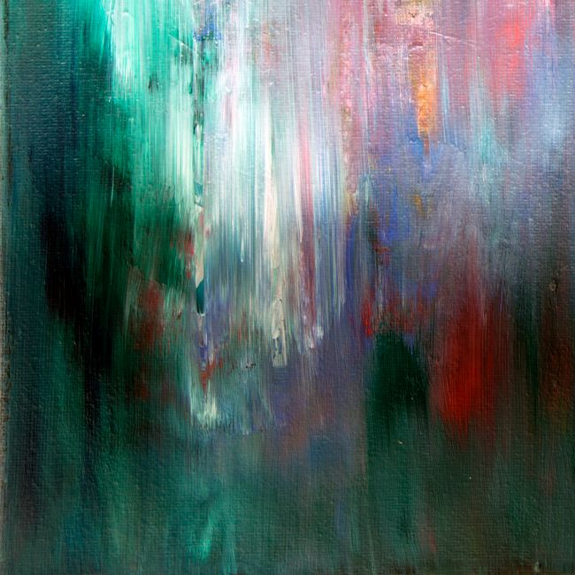 Painted fabric art detail